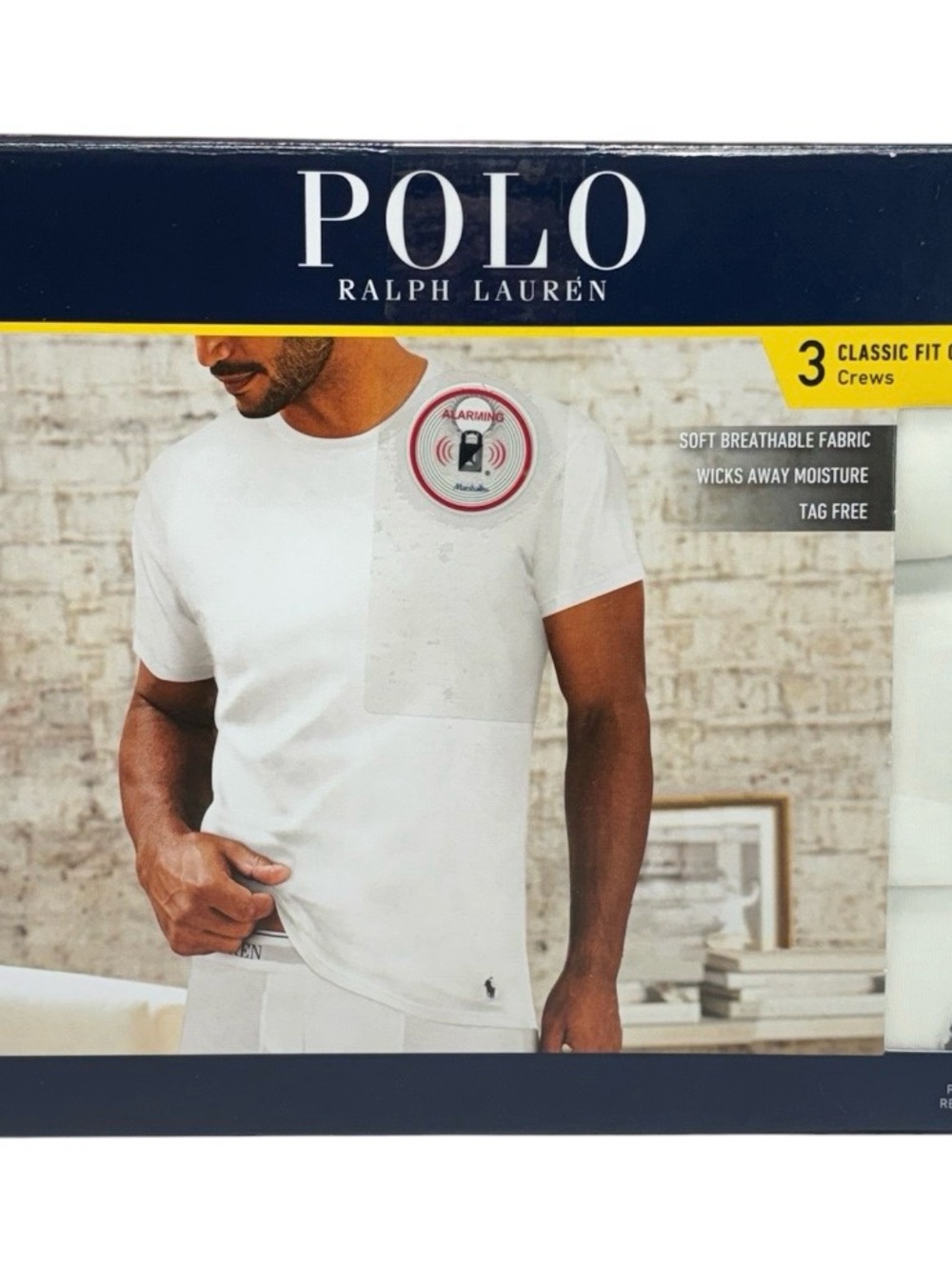 3 POLO RALPH LAUREN Mens Cotton White Crew T-SHIRTS Undershirts LARGE